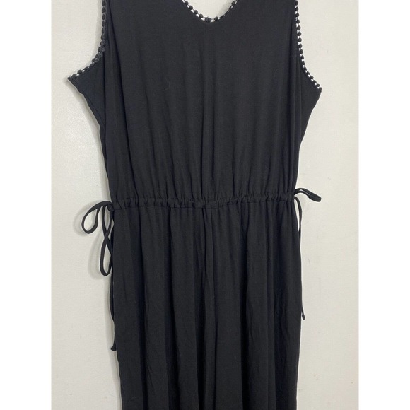 Carolina Belle Montreal Wide Leg Sleeveless Crop Jumpsuit Black Plus Sz 1X NEW - Picture 2 of 6